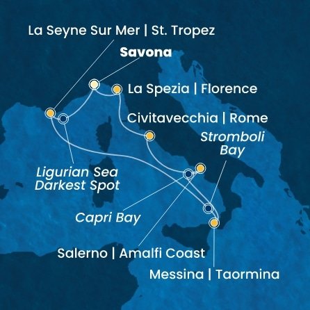 Taliansko, Francúzsko ze Savony na lodi Costa Fascinosa