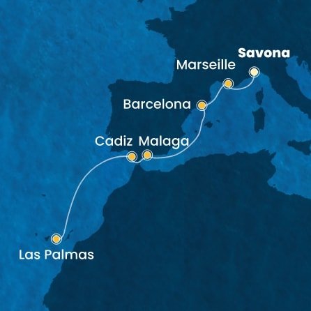 Taliansko, Francúzsko, Španielsko ze Savony na lodi Costa Smeralda
