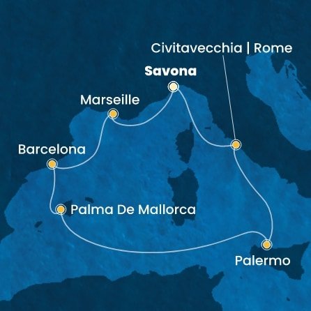 Taliansko, Francúzsko, Španielsko ze Savony na lodi Costa Toscana