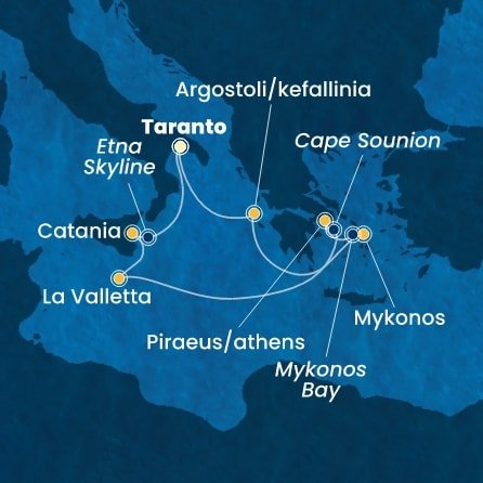 Taliansko, Grécko, Malta na lodi Costa Serena