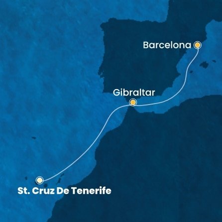 Španielsko, Gibraltár z Tenerife na lodi Costa Smeralda