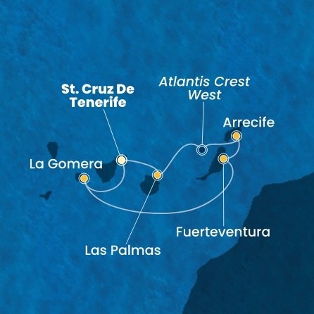 Španielsko, La Gomera z Tenerife na lodi Costa Fortuna