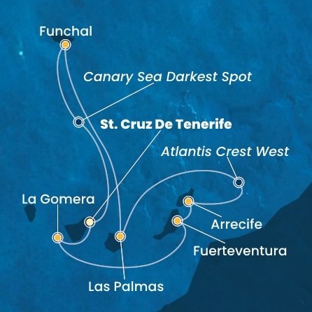 Španielsko, , Portugalsko z Tenerife na lodi Costa Fortuna