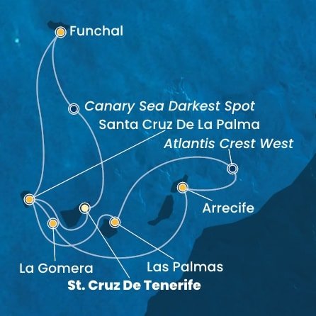 Španielsko, La Gomera, Portugalsko z Tenerife na lodi Costa Fortuna