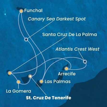 Španielsko, La Gomera, Portugalsko z Tenerife na lodi Costa Pacifica