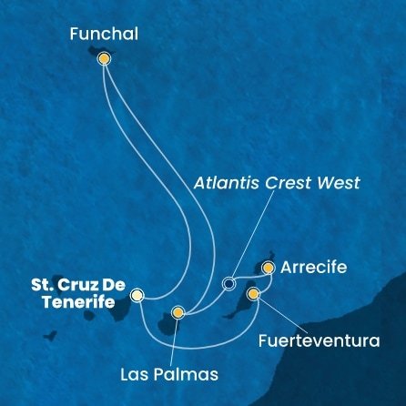 Španielsko, z Lanzarote, Portugalsko z Tenerife na lodi Costa Smeralda