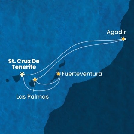 Španielsko, Maroko z Tenerife na lodi Costa Smeralda