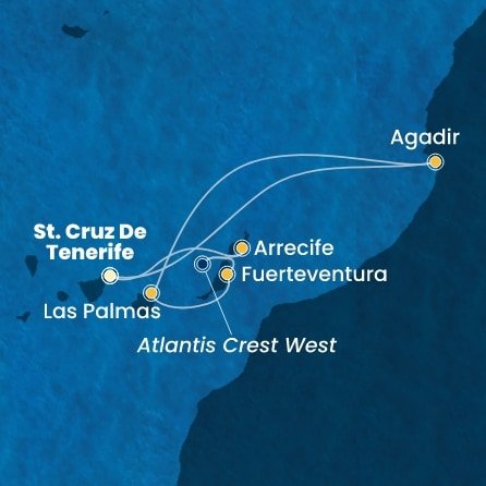 Španielsko, z Lanzarote, Maroko z Tenerife na lodi Costa Smeralda