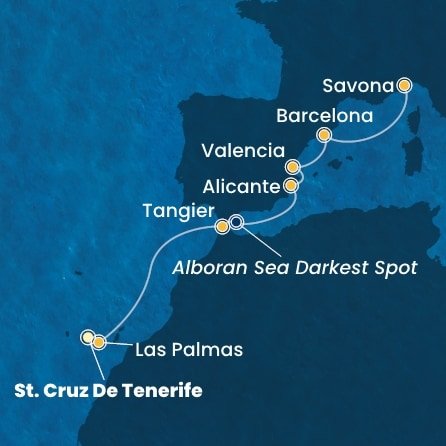 Španielsko, Maroko, Taliansko z Tenerife na lodi Costa Toscana
