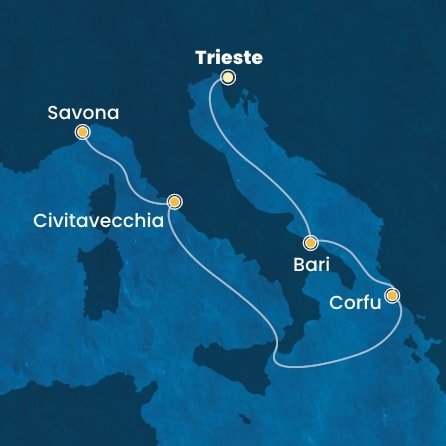 Taliansko, Grécko z Trieste na lodi Costa Deliziosa