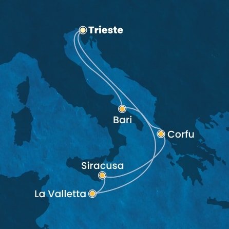 Taliansko, Grécko, Malta z Trieste na lodi Costa Deliziosa