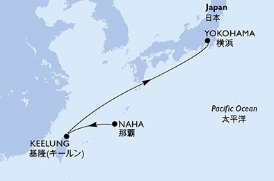 Japonsko, Tchaj-wan z Nahy - Okinawi na lodi MSC Bellissima