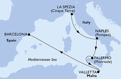 Taliansko, Malta, Španielsko z La Spezie na lodi MSC Magnifica Taliansko, Malta, Španielsko z La Spezie na lodi MSC Magnifica
