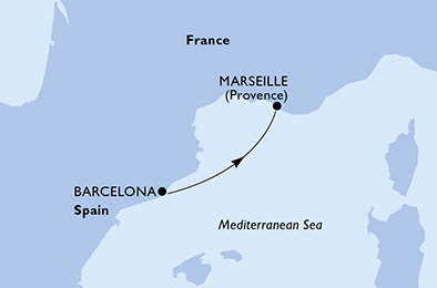 Španielsko, Francúzsko z Barcelony na lodi MSC Fantasia