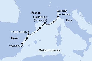 Taliansko, Francúzsko, Španielsko z Janova na lodi MSC Splendida