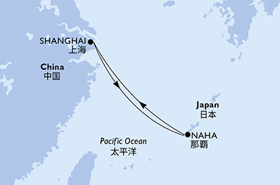Čína, Japonsko zo Šanghaja na lodi MSC Bellissima