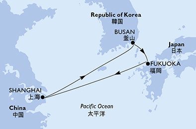 Čína, Južná Kórea, Japonsko zo Šanghaja na lodi MSC Bellissima