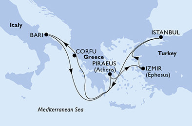 Turecko, Grécko, Taliansko z Izmiru na lodi MSC Sinfonia