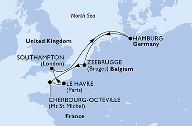 Veľká Británia, Nemecko, Belgicko, Francie zo Southamptonu na lodi MSC Preziosa Veľká Británia, Nemecko, Belgicko, Francie zo Southamptonu na lodi MSC Preziosa