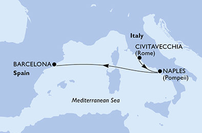 Taliansko, Španielsko z Civitavechie na lodi MSC Fantasia