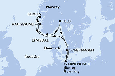 Nemecko, Nórsko, Oslo, Dánsko z Warnemünde na lodi MSC Magnifica
