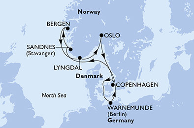 Nemecko, Nórsko, Oslo, Dánsko z Warnemünde na lodi MSC Magnifica