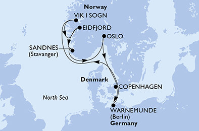 Nemecko, Nórsko, Oslo, Dánsko z Warnemünde na lodi MSC Magnifica