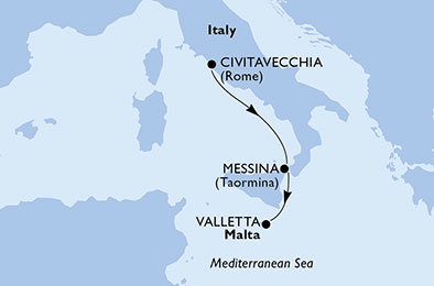 Taliansko, Malta z Civitavechie na lodi MSC World Europa