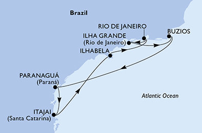 Brazília na lodi MSC Musica