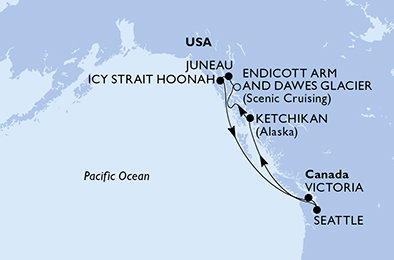 USA, Kanada zo Seattlu na lodi MSC Poesia