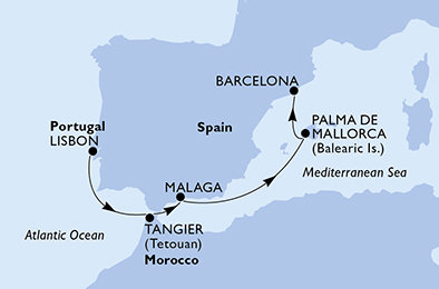 Portugalsko, Maroko, Španielsko z Lisabonu na lodi MSC Seaview