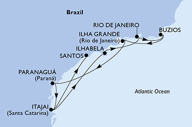 Brazília na lodi MSC Musica