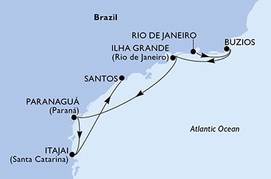 Brazília z Rio de Janeira na lodi MSC Musica
