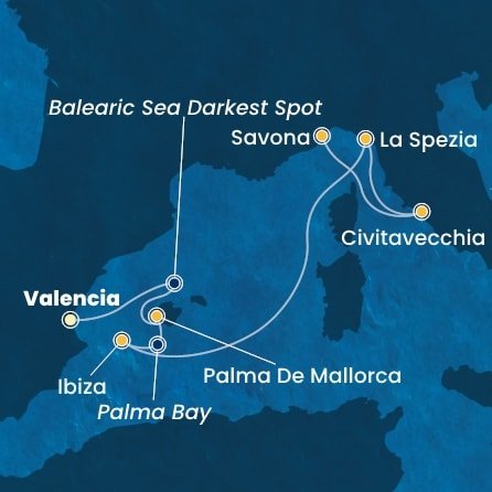 Španielsko, Taliansko z Valencie na lodi Costa Pacifica