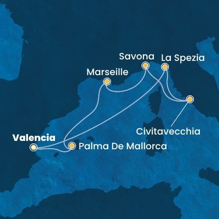 Španielsko, Taliansko, Francúzsko z Valencie na lodi Costa Pacifica