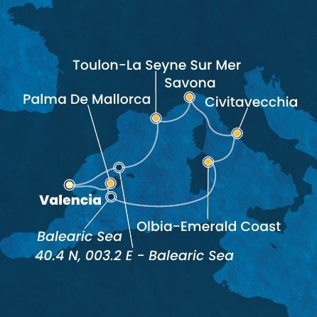 Španielsko, Taliansko, Francúzsko z Valencie na lodi Costa Pacifica