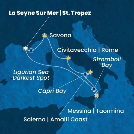 Francúzsko, Taliansko z Toulonu na lodi Costa Fascinosa