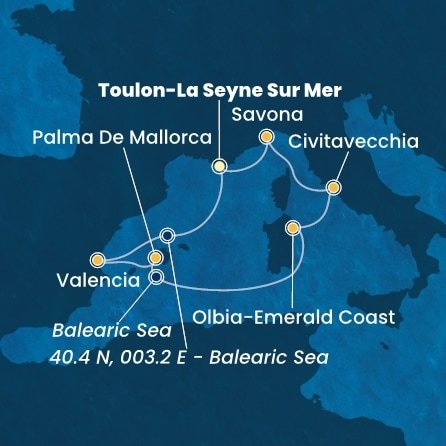 Francúzsko, Španielsko, Taliansko z Toulonu na lodi Costa Pacifica