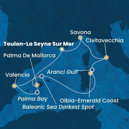 Francúzsko, Španielsko, Taliansko z Toulonu na lodi Costa Pacifica