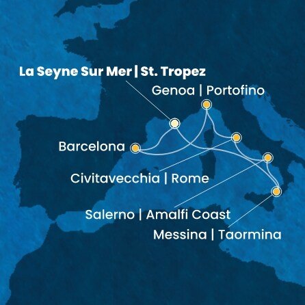 Francúzsko, Španielsko, Taliansko z Toulonu na lodi Costa Fascinosa