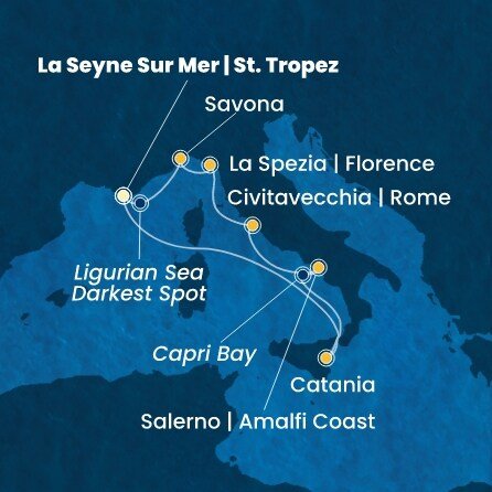 Francúzsko, Taliansko z Toulonu na lodi Costa Fascinosa