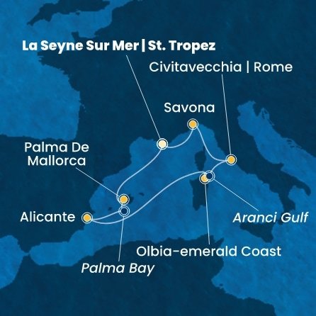 Francúzsko, Španielsko, Taliansko z Toulonu na lodi Costa Pacifica