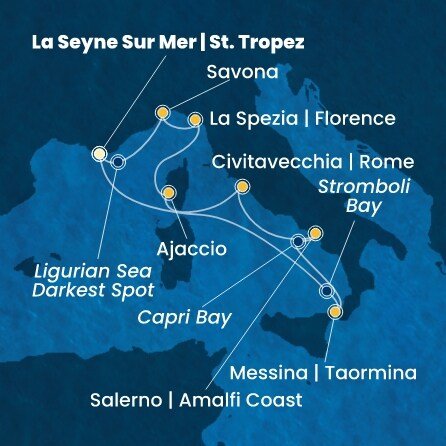 Francúzsko, Taliansko z Toulonu na lodi Costa Fascinosa