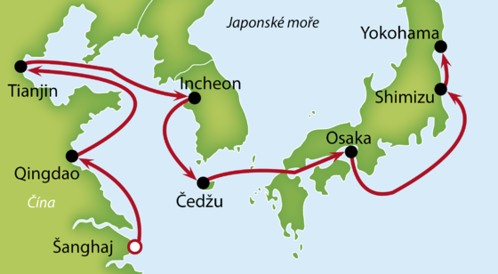 Plavba Východočínskym morom zo Šanghaja do Tokia 