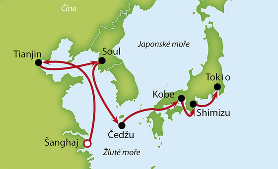 Objavte východnú Áziu na plavbe zo Šanghaja do Tokia