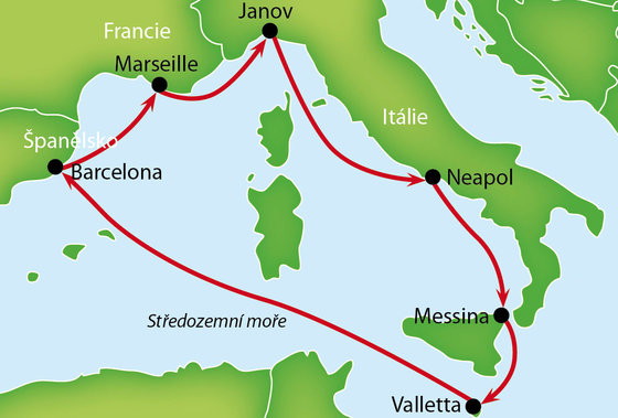 Taliansko, Malta, Španielsko, Francúzsko na lodi MSC Seaview