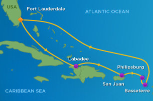USA, Haiti, Svatý Martin, Svätý Krištof a Nevis na lodi Adventure of the Seas