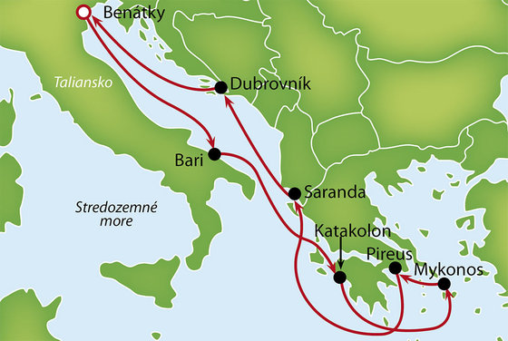 Okruh východným Stredomorím so zastávkou v Grécku a Albánsku na lodi MSC Lirica