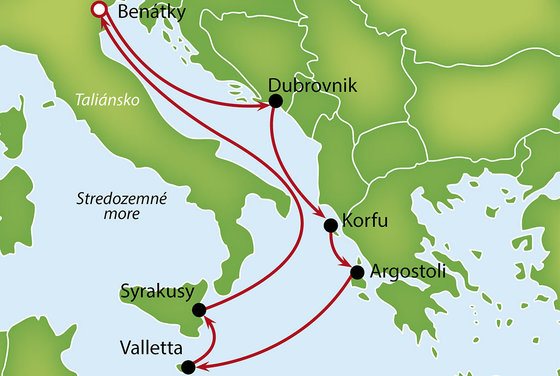 Grécke ostrovy z Benátok so zastávkou na Malte