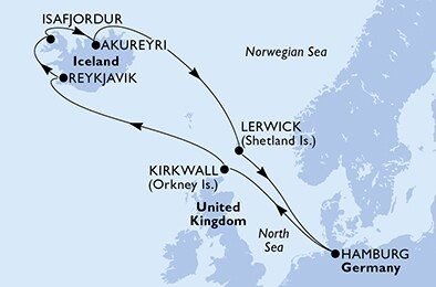 Z Hamburgu za krásami Islandu na lodi MSC Preziosa